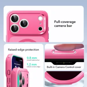 ESR รุ่น Classic Hybrid Case (Camera Control Button) - เคส iPhone 17 Pro Max - สี Frosted Pink 8 ESR รุ่น Classic Hybrid Case (Camera Control Button) - เคส iPhone 17 Pro Max - สี Frosted Pink