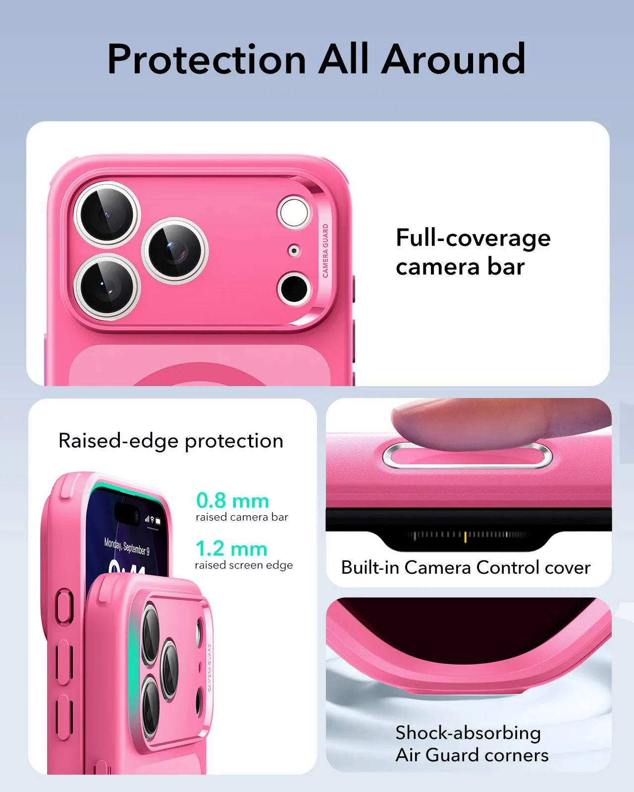 ESR รุ่น Classic Hybrid Case (Camera Control Button) - เคส iPhone 17 Pro Max - สี Frosted Pink 2 ESR รุ่น Classic Hybrid Case (Camera Control Button) - เคส iPhone 17 Pro Max - สี Frosted Pink - Image 2