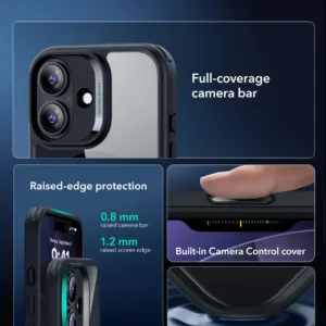 ESR รุ่น Classic Hybrid Case (Camera Control Button) - Bundle Set - เคสรวมฟิล์มในชุด iPhone 17 - สี Clear Black 10 ESR รุ่น Classic Hybrid Case (Camera Control Button) - Bundle Set - เคสรวมฟิล์มในชุด iPhone 17 - สี Clear Black