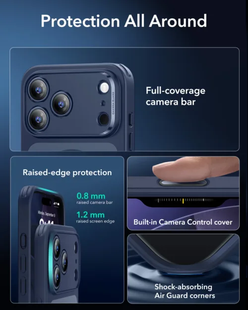 ESR รุ่น Classic Hybrid Case (Camera Control Button) - เคส iPhone 17 Pro - สี Frosted Blue - Image 3