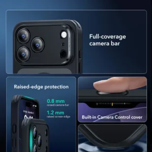 ESR รุ่น Classic Hybrid Case (Camera Control Button) - เคส iPhone 17 Pro - สี Frosted Black 9 ESR รุ่น Classic Hybrid Case (Camera Control Button) - เคส iPhone 17 Pro - สี Frosted Black