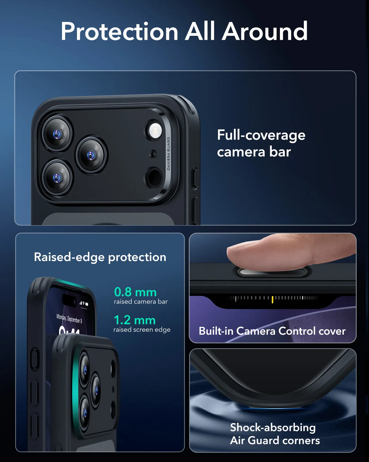 ESR รุ่น Classic Hybrid Case (Camera Control Button) - เคส iPhone 17 Pro - สี Frosted Black 3 ESR รุ่น Classic Hybrid Case (Camera Control Button) - เคส iPhone 17 Pro - สี Frosted Black - Image 3