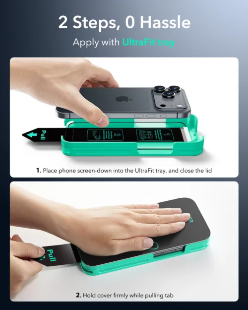 ESR รุ่น UltraFit Armorite Screen Protector - ฟิล์มหน้าจอ iPhone 17 Pro Max - สี Clear (แพ็ค 2 ชิ้น) - Image 7
