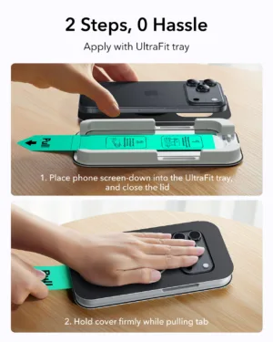ESR รุ่น UltraFit Classic Screen Protector - ฟิล์มกระจก iPhone 17 Pro - สี Clear