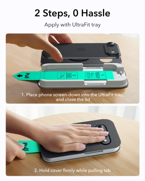 ESR รุ่น UltraFit Classic Screen Protector - ฟิล์มกระจก iPhone 17 Air - สี Clear - Image 3