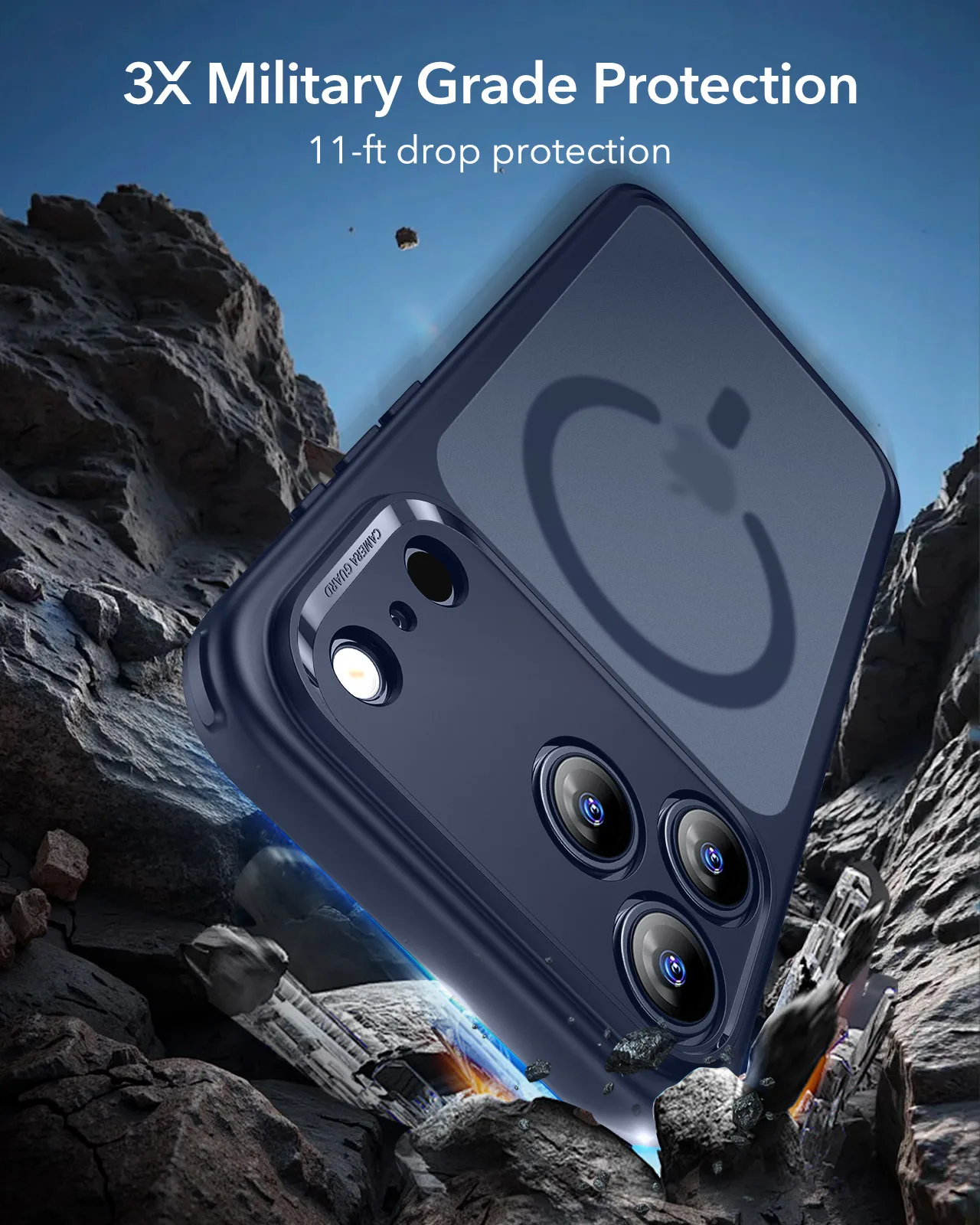 ESR รุ่น Classic Hybrid Case (Camera Control Button) - เคส iPhone 17 Pro Max - สี Frosted Blue 4 ESR รุ่น Classic Hybrid Case (Camera Control Button) - เคส iPhone 17 Pro Max - สี Frosted Blue - Image 4