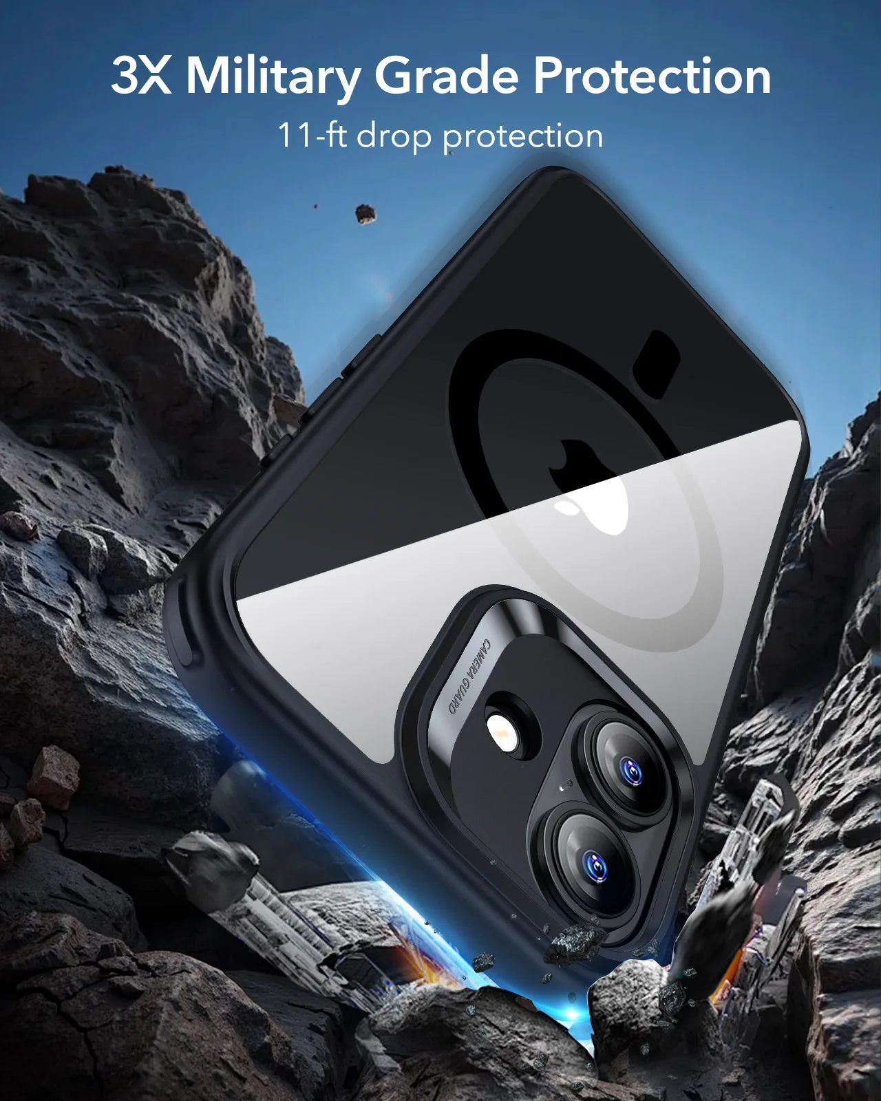 ESR รุ่น Classic Hybrid Case (Camera Control Button) - Bundle Set - เคสรวมฟิล์มในชุด iPhone 17 - สี Clear Black 4 ESR รุ่น Classic Hybrid Case (Camera Control Button) - Bundle Set - เคสรวมฟิล์มในชุด iPhone 17 - สี Clear Black - Image 4