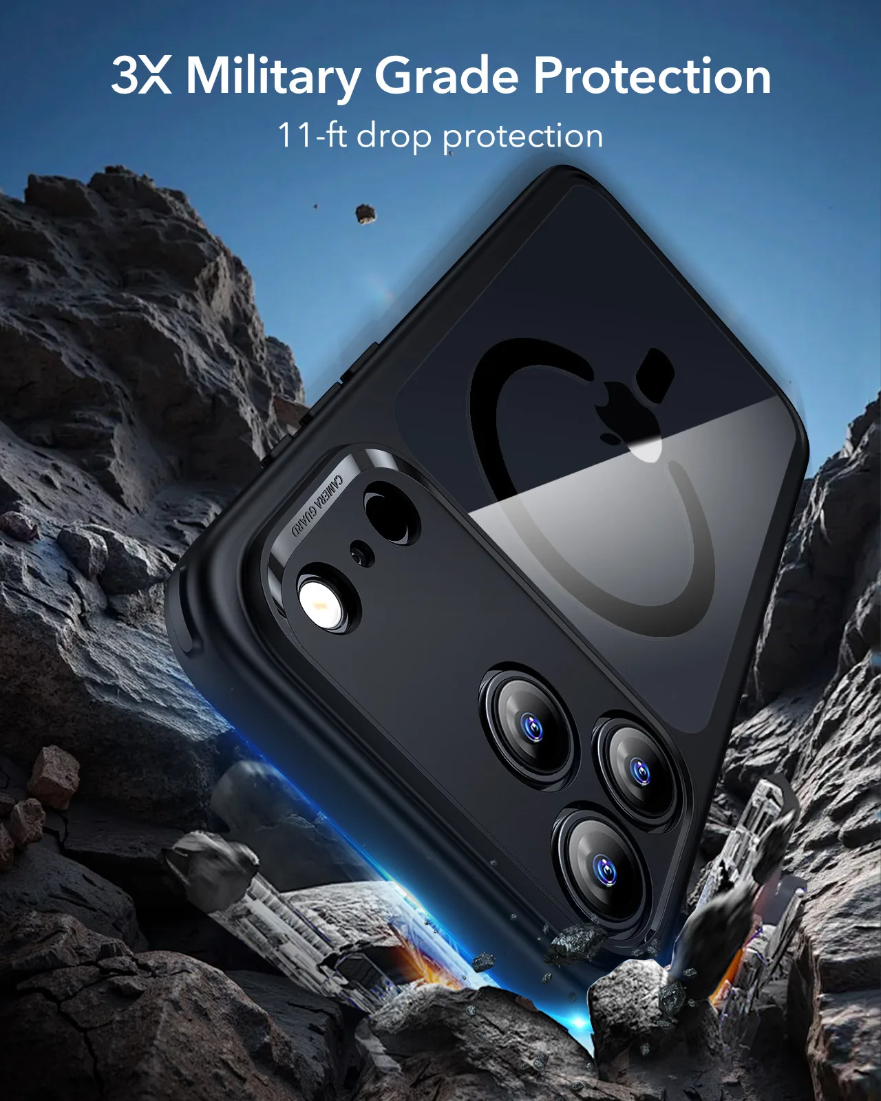 ESR รุ่น Classic Hybrid Case (Camera Control Button) - เคส iPhone 17 Pro - สี Frosted Black 4 ESR รุ่น Classic Hybrid Case (Camera Control Button) - เคส iPhone 17 Pro - สี Frosted Black - Image 4