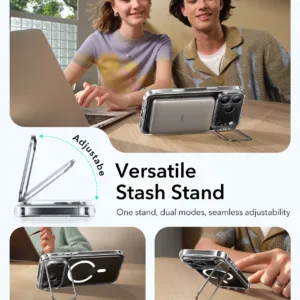 ESR รุ่น Classic Hybrid Case with Stash Stand (Camera Control Button) - เคส iPhone 17 Pro Max - สี Clear