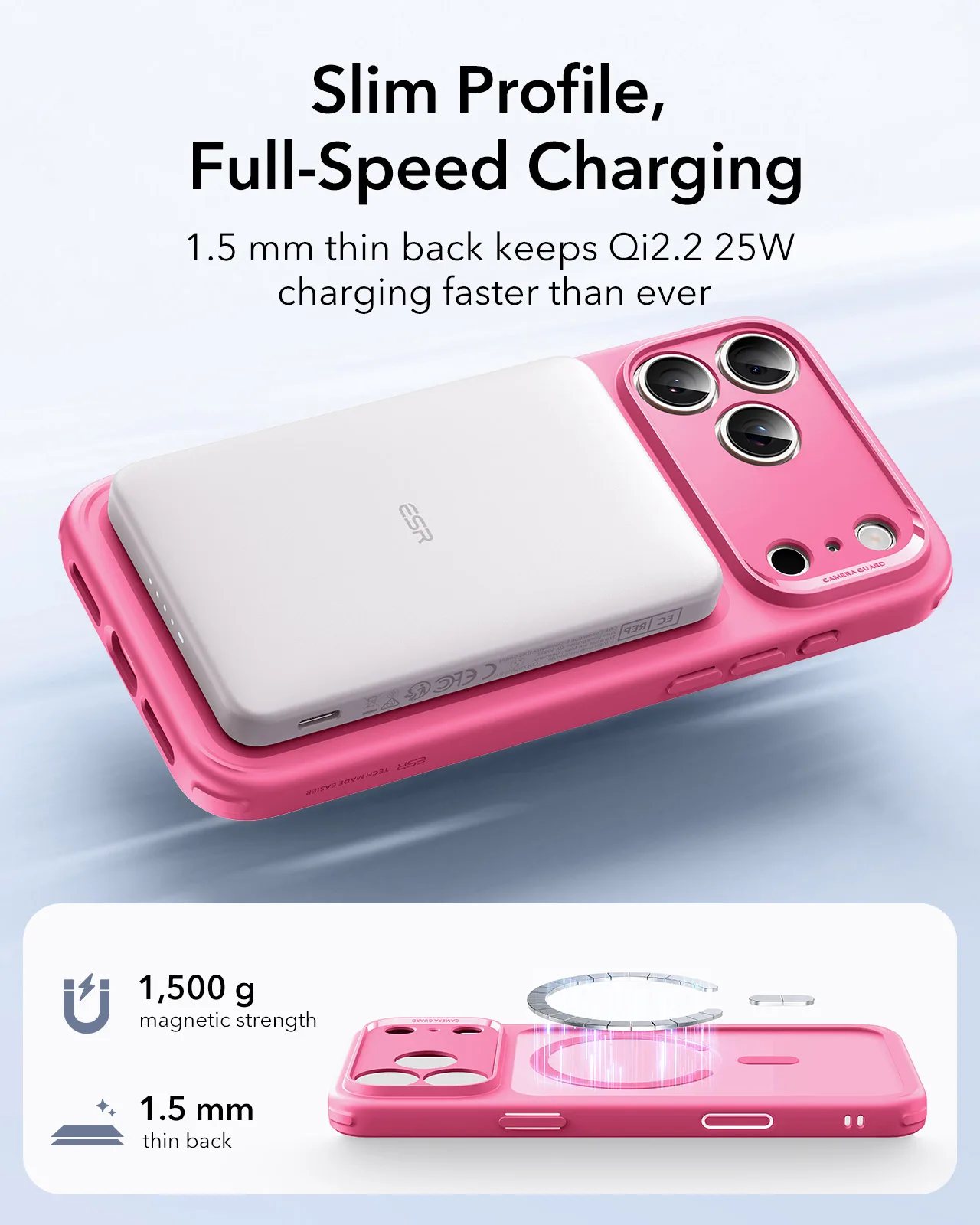 ESR รุ่น Classic Hybrid Case (Camera Control Button) - เคส iPhone 17 Pro Max - สี Frosted Pink 4 ESR รุ่น Classic Hybrid Case (Camera Control Button) - เคส iPhone 17 Pro Max - สี Frosted Pink - Image 4