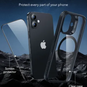 ESR รุ่น Classic Hybrid Case (Camera Control Button) - Bundle Set - เคสรวมฟิล์มในชุด iPhone 17 - สี Clear Black 12 ESR รุ่น Classic Hybrid Case (Camera Control Button) - Bundle Set - เคสรวมฟิล์มในชุด iPhone 17 - สี Clear Black