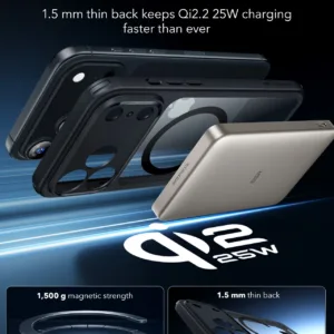 ESR รุ่น Classic Hybrid Case (Camera Control Button) - Bundle Set - เคสรวมฟิล์มในชุด iPhone 17 Pro Max - สี Clear Black