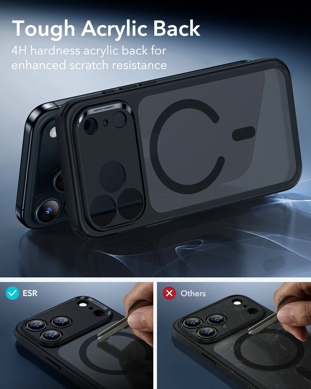 ESR รุ่น Classic Hybrid Case (Camera Control Button) - เคส iPhone 17 Pro - สี Frosted Black 6 ESR รุ่น Classic Hybrid Case (Camera Control Button) - เคส iPhone 17 Pro - สี Frosted Black - Image 6