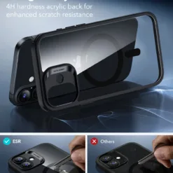 ESR รุ่น Classic Hybrid Case (Camera Control Button) - เคส iPhone 17 - สี Clear Black