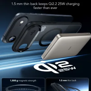 ESR รุ่น Classic Hybrid Case (Camera Control Button) - Bundle Set - เคสรวมฟิล์มในชุด iPhone Air - สี Clear Black