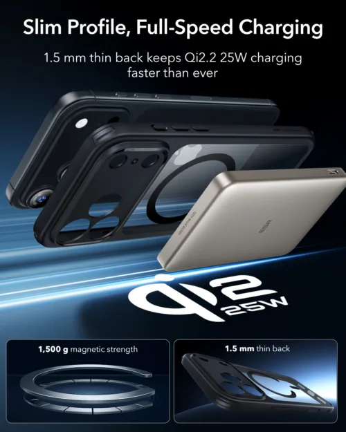 ESR รุ่น Classic Hybrid Case (Camera Control Button) - Bundle Set - เคส+ฟิล์ม iPhone 17 Pro - สี Clear Black - Image 6