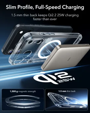 ESR รุ่น Classic Hybrid Case (Camera Control Button) - Bundle Set - เคส+ฟิล์ม iPhone 17 Pro Max - สี Clear