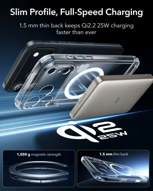ESR รุ่น Classic Hybrid Case (Camera Control Button) - Bundle Set - เคส+ฟิล์ม iPhone 17 Pro Max - สี Clear - Image 6