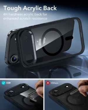 ESR รุ่น Classic Hybrid Case (Camera Control Button) - เคส iPhone 17 Air - สี Clear Black