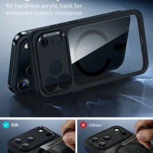 ESR รุ่น Classic Hybrid Case (Camera Control Button) - Bundle Set - เคสรวมฟิล์มในชุด iPhone 17 Pro Max - สี Clear Black