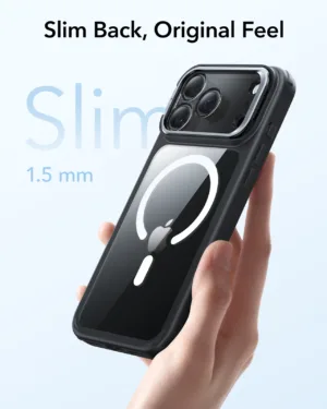 ESR รุ่น Classic Hybrid Case with Stash Stand (Camera Control Button) - เคส iPhone 17 Pro Max - สี Clear Black