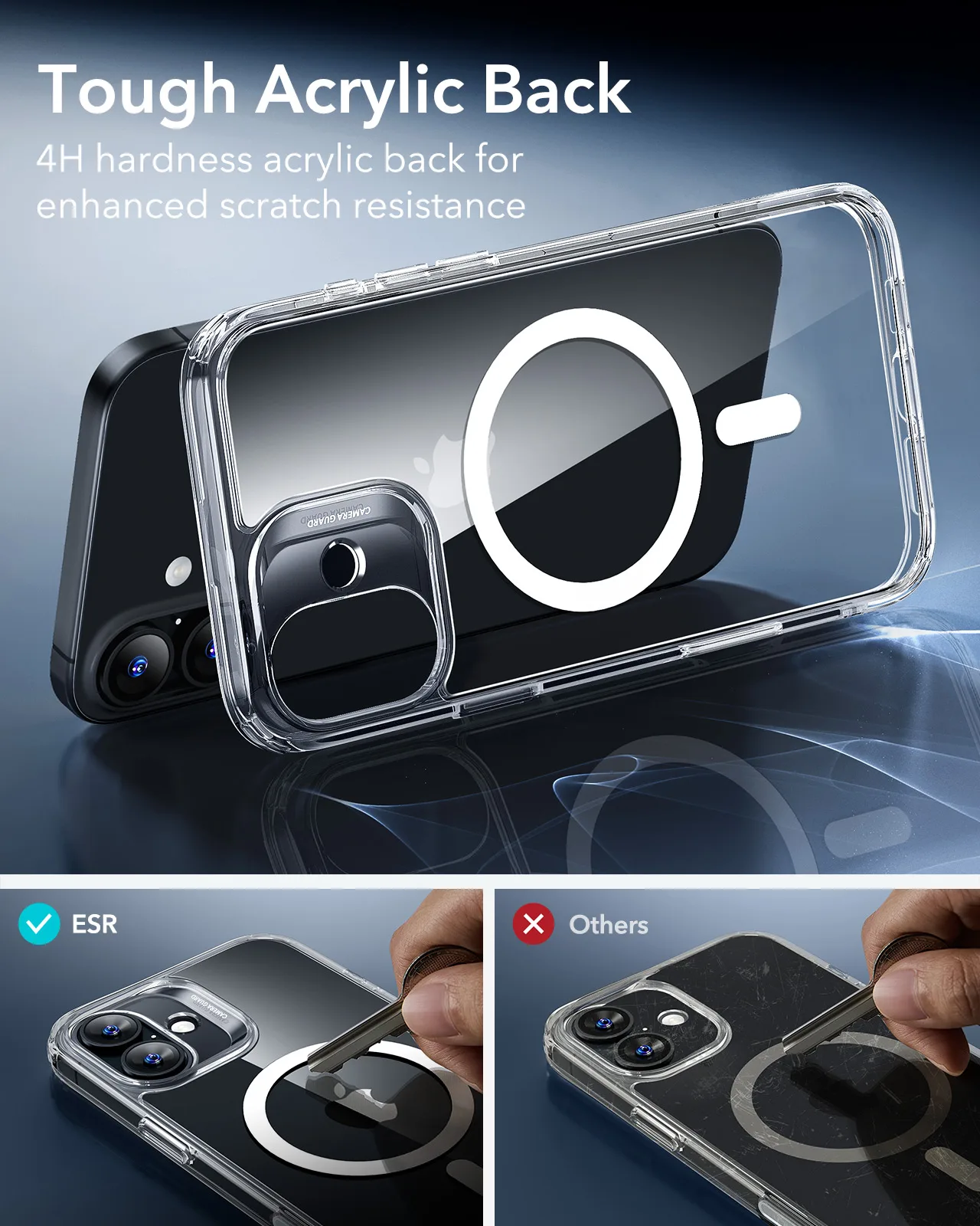 ESR รุ่น Classic Hybrid Case (Camera Control Button) - Bundle Set - เคสรวมฟิล์มในชุด iPhone 17 - สี Clear 8 ESR รุ่น Classic Hybrid Case (Camera Control Button) - Bundle Set - เคสรวมฟิล์มในชุด iPhone 17 - สี Clear - Image 8