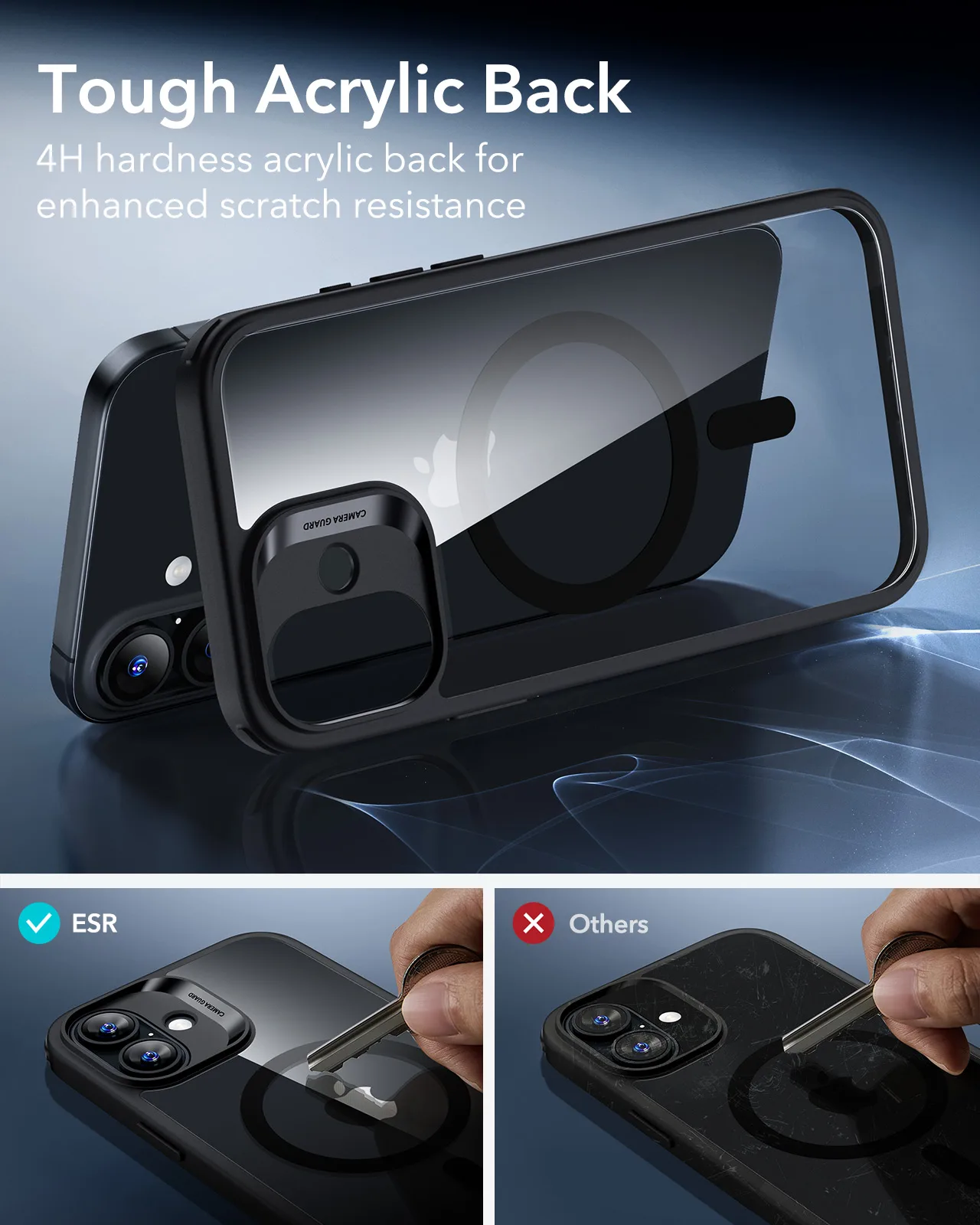 ESR รุ่น Classic Hybrid Case (Camera Control Button) - Bundle Set - เคสรวมฟิล์มในชุด iPhone 17 - สี Clear Black 7 ESR รุ่น Classic Hybrid Case (Camera Control Button) - Bundle Set - เคสรวมฟิล์มในชุด iPhone 17 - สี Clear Black - Image 7