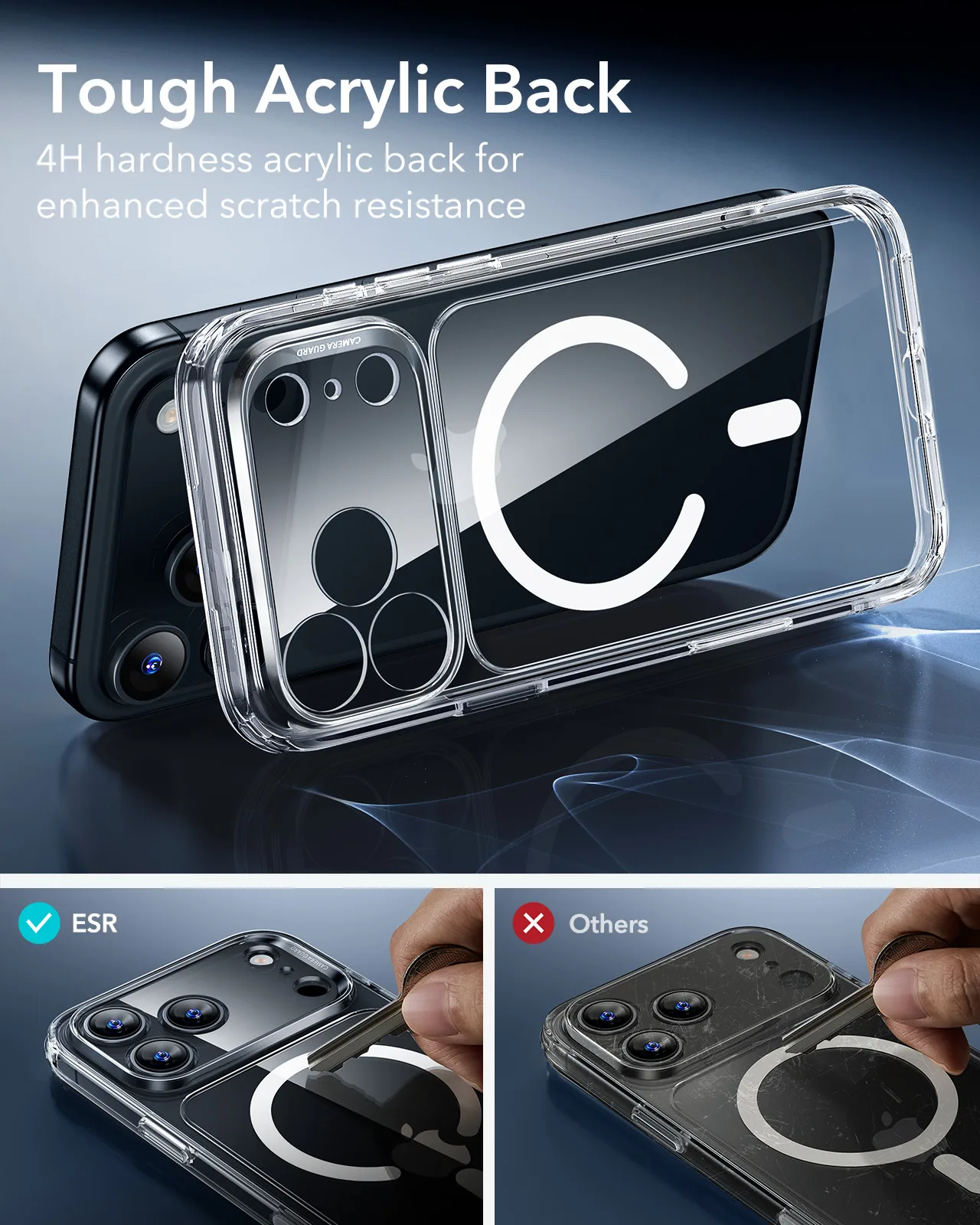 ESR รุ่น Classic Hybrid Case (Camera Control Button) - Bundle Set - เคสรวมฟิล์มในชุด iPhone 17 Pro - สี Clear 7 ESR รุ่น Classic Hybrid Case (Camera Control Button) - Bundle Set - เคสรวมฟิล์มในชุด iPhone 17 Pro - สี Clear - Image 7