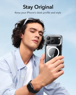 ESR รุ่น Classic Hybrid Case with Stash Stand (Camera Control Button) - เคส iPhone 17 Pro - สี Clear