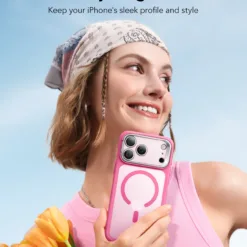 ESR รุ่น Classic Hybrid Case with Stash Stand (Camera Control Button) - เคส iPhone 17 Pro Max - สี Frosted Pink
