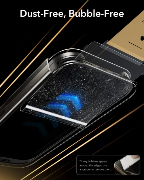 ESR รุ่น UltraFit Armorite® Pro Screen Protector - ฟิล์มกระจก iPhone 17/16 Pro - สี Clear - Image 4