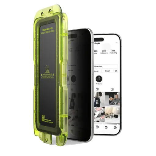 Ringke รุ่น Easy Slide Privacy Temper Glass - ฟิล์มกระจก iPhone 17 (ฟิล์ม 2 แผ่นพร้อมอุปกรณ์ติดตั้ง)