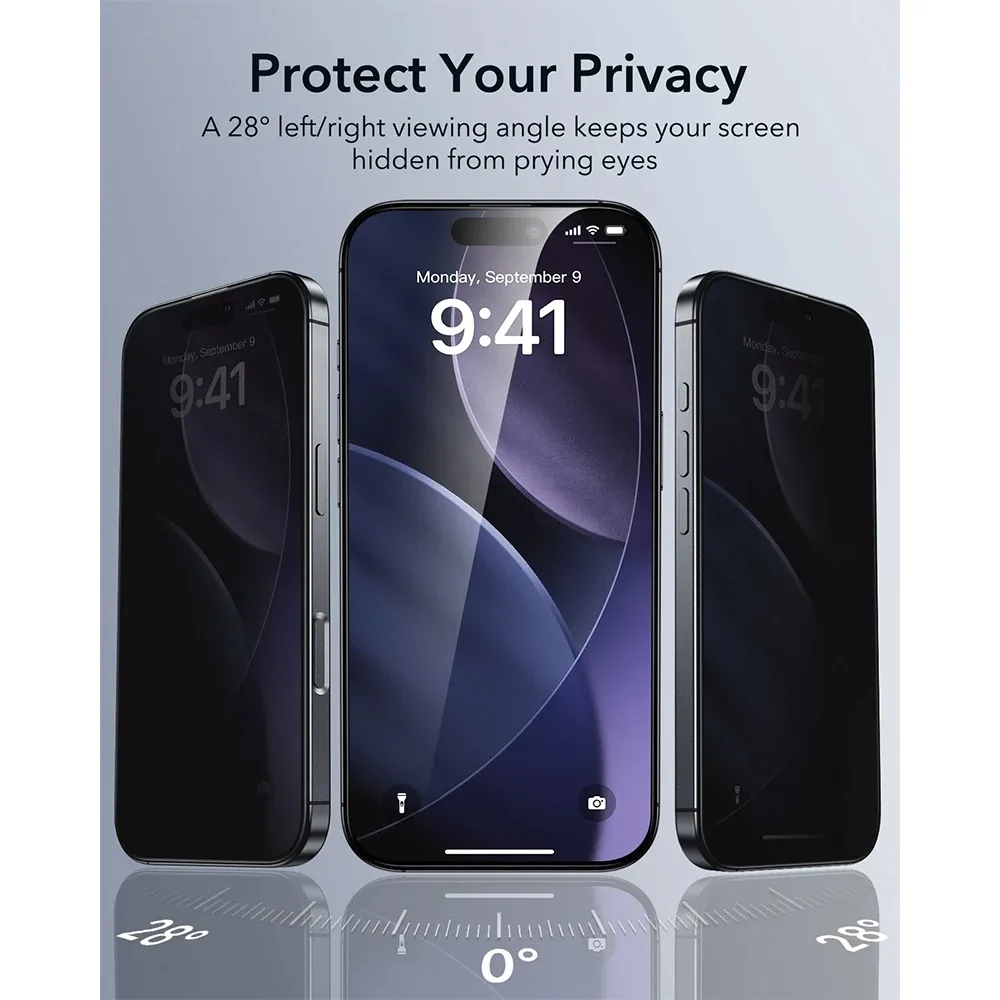 ESR รุ่น UltraFit Classic Privacy Screen Protector - ฟิล์มหน้าจอ iPhone Air (แพ็ค 3 ชิ้น) 3 ESR รุ่น UltraFit Classic Privacy Screen Protector - ฟิล์มหน้าจอ iPhone Air (แพ็ค 3 ชิ้น) - Image 3
