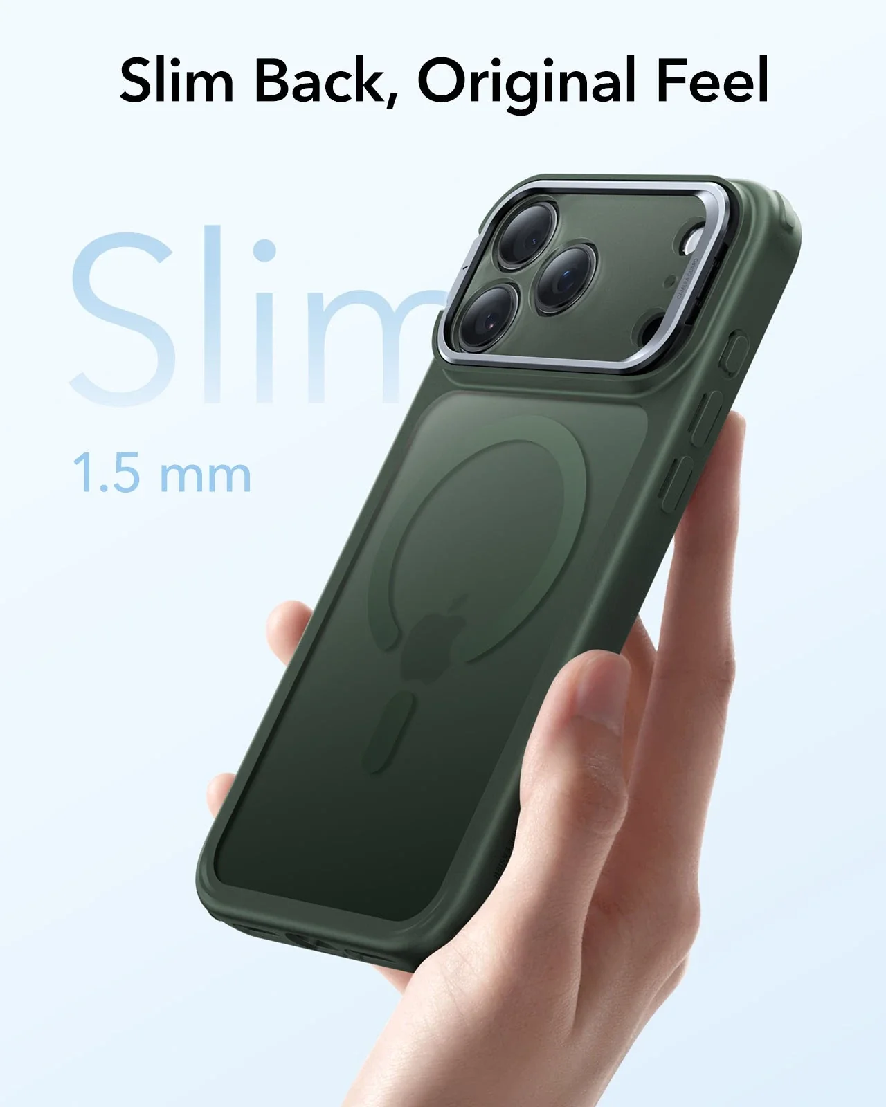 ESR รุ่น Classic Hybrid Case with Stash Stand (Camera Control Button) - เคส iPhone 17 Pro Max - สี Frosted Green 7 ESR รุ่น Classic Hybrid Case with Stash Stand (Camera Control Button) - เคส iPhone 17 Pro Max - สี Frosted Green - Image 7