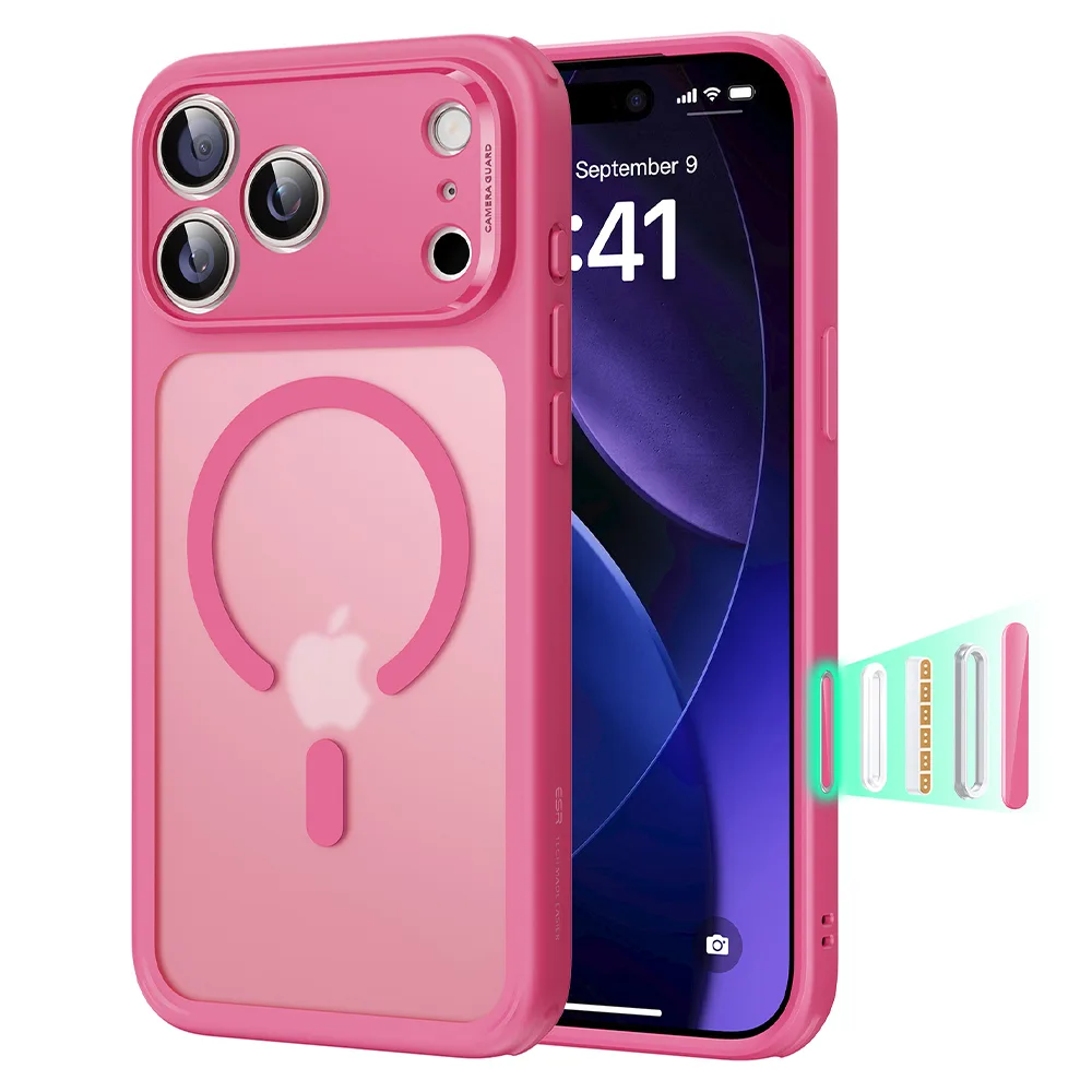 ESR รุ่น Classic Hybrid Case (Camera Control Button) - เคส iPhone 17 Pro Max - สี Frosted Pink 1 ESR รุ่น Classic Hybrid Case (Camera Control Button) - เคส iPhone 17 Pro Max - สี Frosted Pink