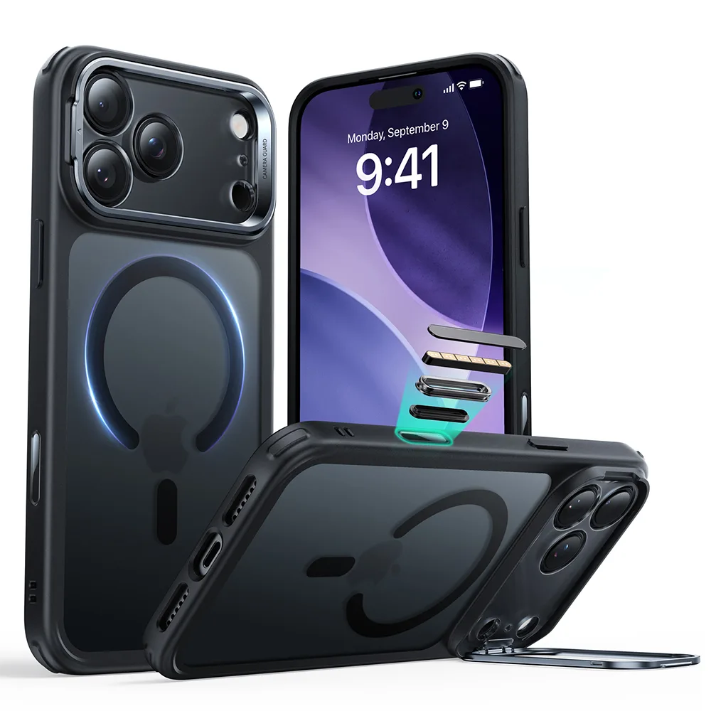 ESR รุ่น Classic Hybrid Case with Stash Stand (Camera Control Button) - เคส iPhone 17 Pro - สี Frosted Black 1 ESR รุ่น Classic Hybrid Case with Stash Stand (Camera Control Button) - เคส iPhone 17 Pro - สี Frosted Black