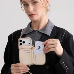 Custype รุ่น Argyle Case with Chain Strap - เคส iPhone 17 Pro Max - สี Beige