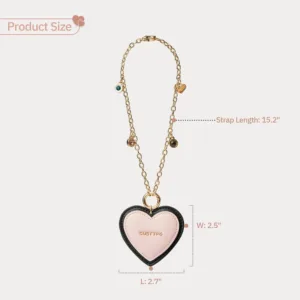 Custype รุ่น Wrist Chain Heart - สายคล้องข้อมือ - สี Black/Pink
