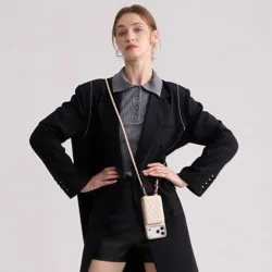 Custype รุ่น Argyle Case with Chain Strap - เคส iPhone 17 Pro Max - สี Beige