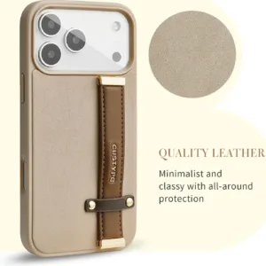 Custype รุ่น Faux Leather Case with Wrist Stand - เคส iPhone 17 Pro - สี Brown