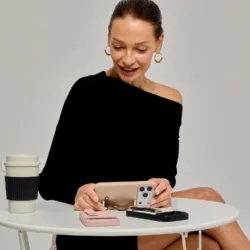 Custype รุ่น Faux Leather Case with Wrist Stand - เคส iPhone 17 Pro Max - สี Purple