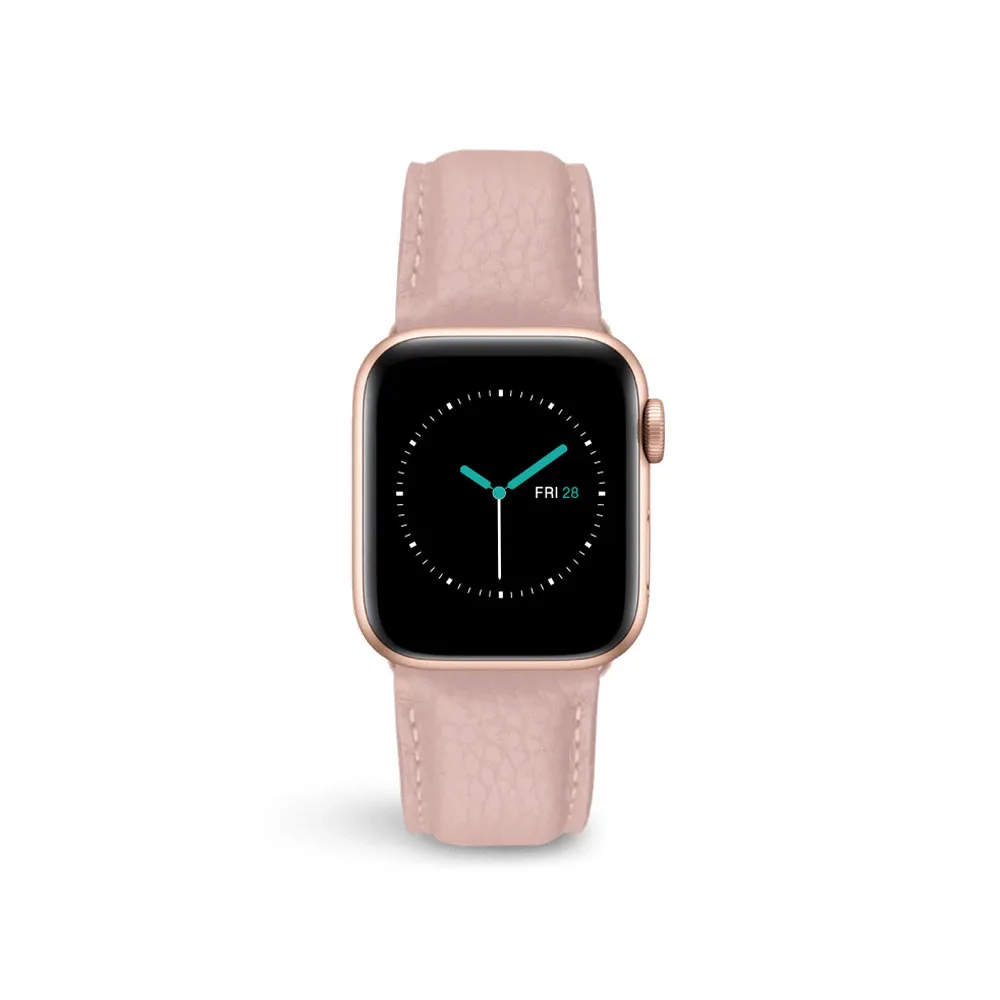 MINTAPPLE. รุ่น Signature Top Grain Leather - สายนาฬิกา Apple Watch 38/40/41/42mm - สี Blush/Stainless steel Silver 2 MINTAPPLE. รุ่น Signature Top Grain Leather - สายนาฬิกา Apple Watch 38/40/41/42mm - สี Blush/Stainless steel Silver - Image 2