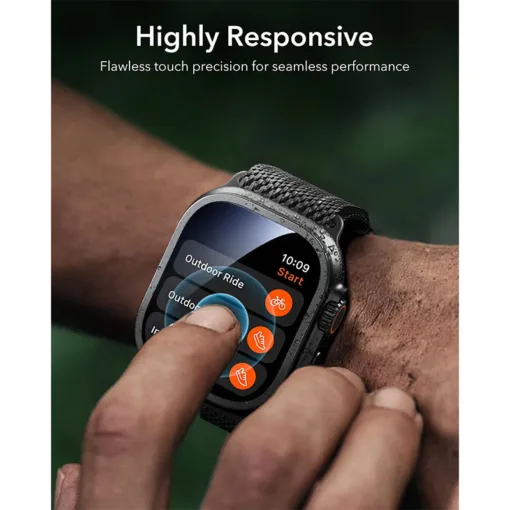 ESR รุ่น Armorite Protection - ฟิล์มกระจก Apple Watch Ultra 1/2/3 (49mm) - สี Titanium/Orange (2ชิ้น) - Image 7