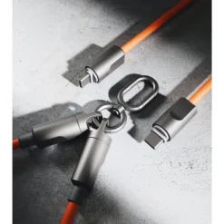 UniCraft สายชาร์จ 2 in 1 รุ่น USB-C Phone Lanyard ชาร์จไว PD 240W PD C-to-C (ยาว32cm) - สี Orange