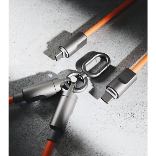 UniCraft สายชาร์จ 2 in 1 รุ่น USB-C Phone Lanyard ชาร์จไว PD 240W PD C-to-C (ยาว32cm) - สี Orange - Image 7