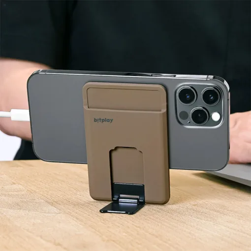 Bitplay รุ่น Magnetic Wallet Stand - ที่เก็บบัตรติดหลังมือถือ - สี Sand - Image 6