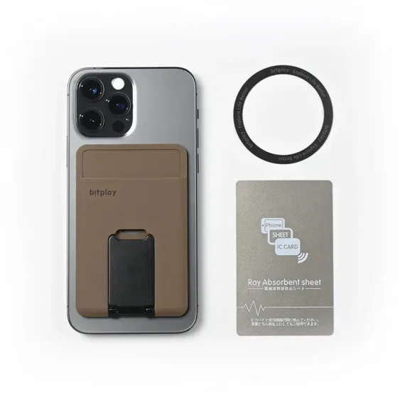 Bitplay รุ่น Magnetic Wallet Stand - ที่เก็บบัตรติดหลังมือถือ - สี Sand - Image 4