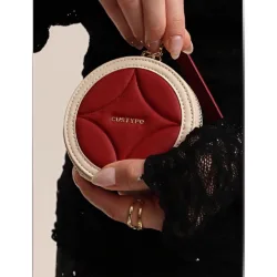 Custype รุ่น Bloom Stitching Case with Round Pouch Set - เคส iPhone 17 Pro Max - สี Red