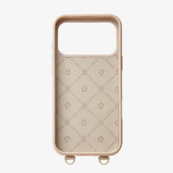 Custype รุ่น Lychee Pattern Leather with Pouch & Silk Scarf Wrist Strap - เคส iPhone 17 Pro Max - สี Beige