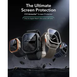 ESR รุ่น Armorite Protection - ฟิล์มกระจก Apple Watch Ultra 1/2/3 (49mm) - สี Titanium/Orange (2ชิ้น)